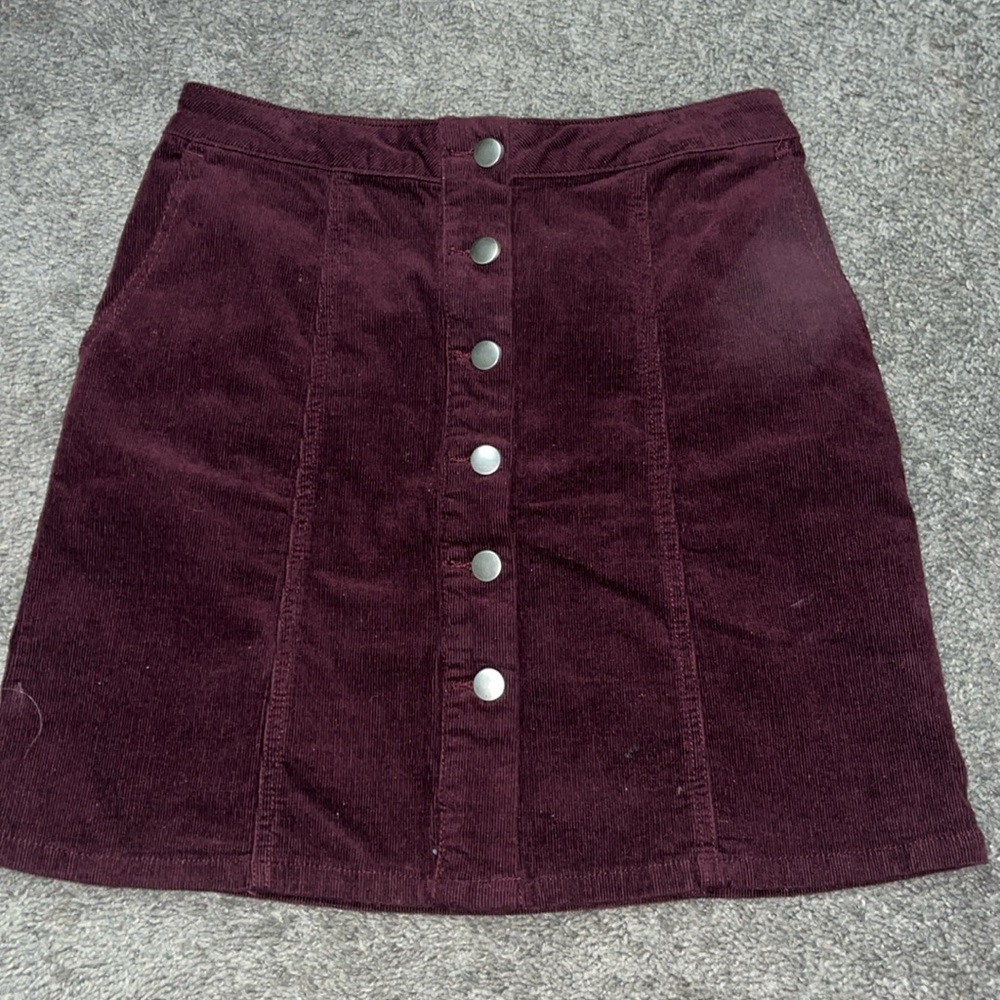 Maroon Corduroy Skirt